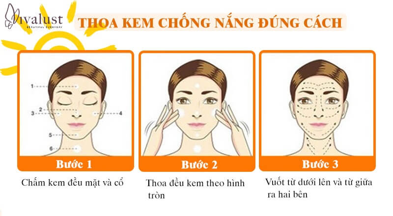 Các bước thoa kem chống nắng đúng cách