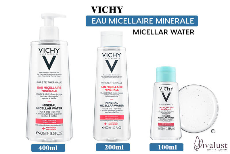 Nước tẩy trang Vichy có 3 dung tích tiện lợi