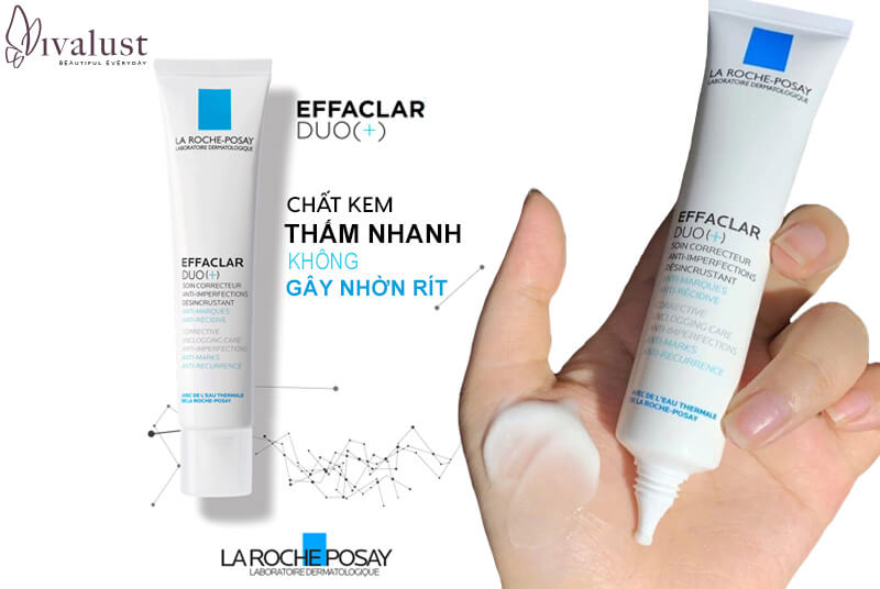 Chất kem thấm nhanh không gây nhờn rít và tránh gây tắc nghẽn lỗ chân lông