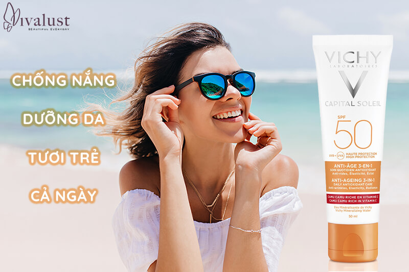 Da tươi trẻ cả ngày với kem chống nắng chống lão hóa Vichy